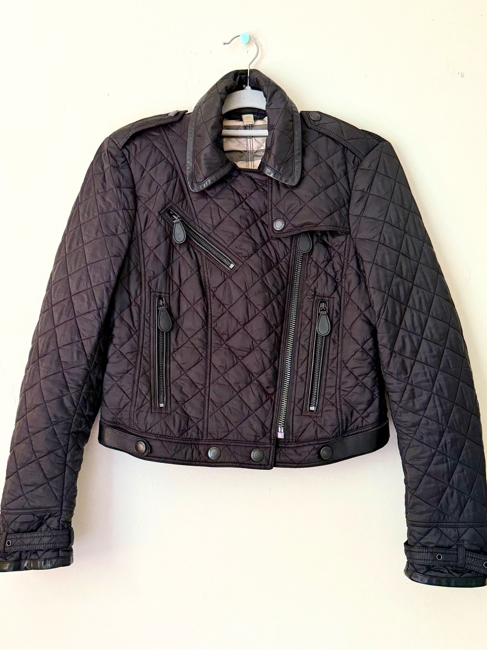 Burberry Quilted Bomber Moto Jacket | Size M - Picture 3 of 11